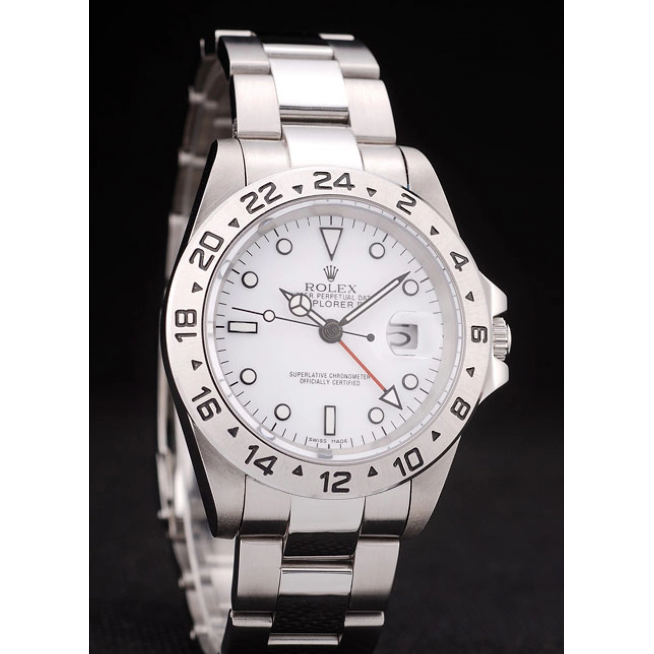 Aaa replica watch White Steel Dial Rolex Stainless Explorer Bezel 0724